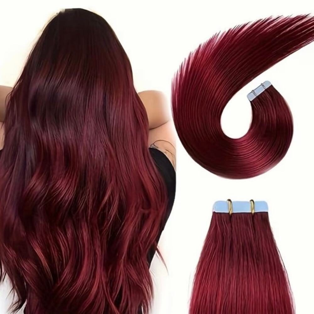 24” burgundy tape in extensions- 20 pieces